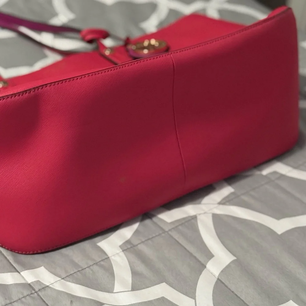 Henri Bendel Pink Saffiano Tote